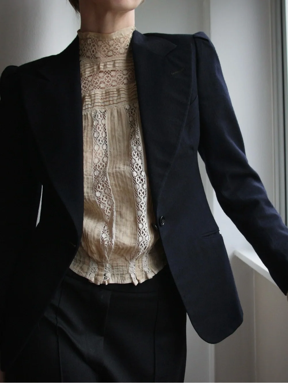 1930's Indigo Wool Tailored Blazer Jacket - Picture 5 of 8